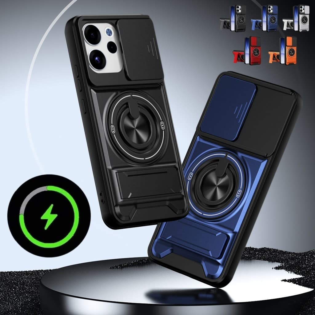 Armadura À Prova De Choque Anel Magnético Suporte Caso Para OPPO A6X A5 Pro Reno 16 15 14 13 12 Pro 16F 15F 14F 13F Capa