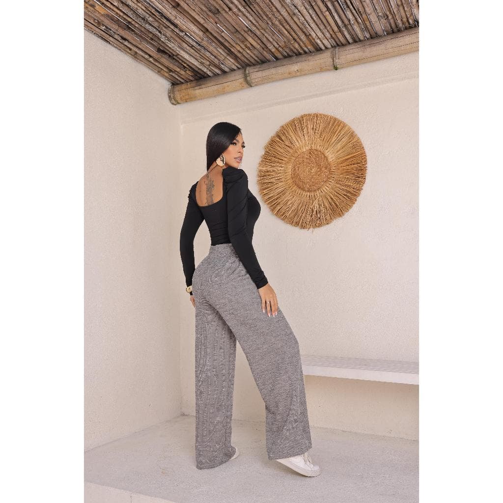 CALÇA PANTALONA MALHA RIBE FEMININA CINTURA ALTA -CONFORT PREMIUN
