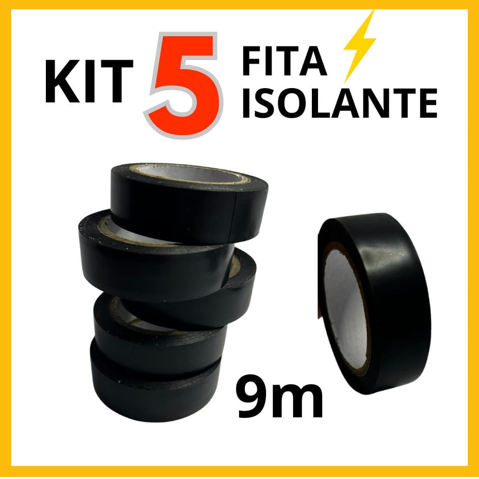 Kit 5 Fita Isolante 9m Resistente Fogo Umidade