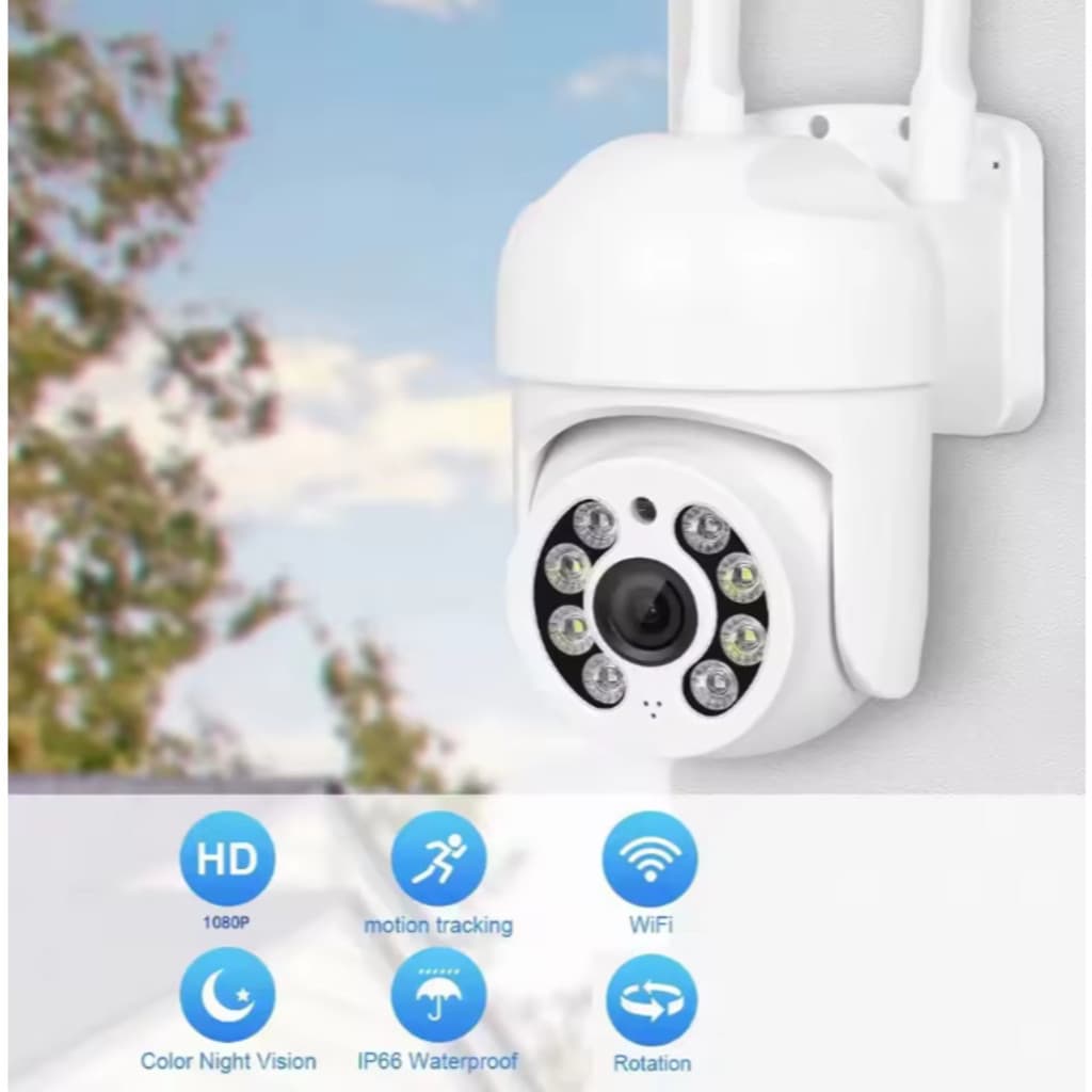 Câmera de Segurança Externa A8 IP66 Prova Dágua WIFI Full Hd 4K Infravermelho APPICSEE Original rbgdpwunta
