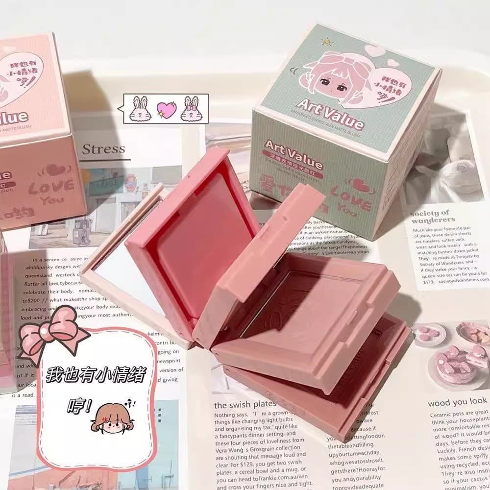 Uma caixa de 4 cores Bento dobrável Blush multicolorido fosco expansão cor destaque estudante puro desejo estilo reparaç