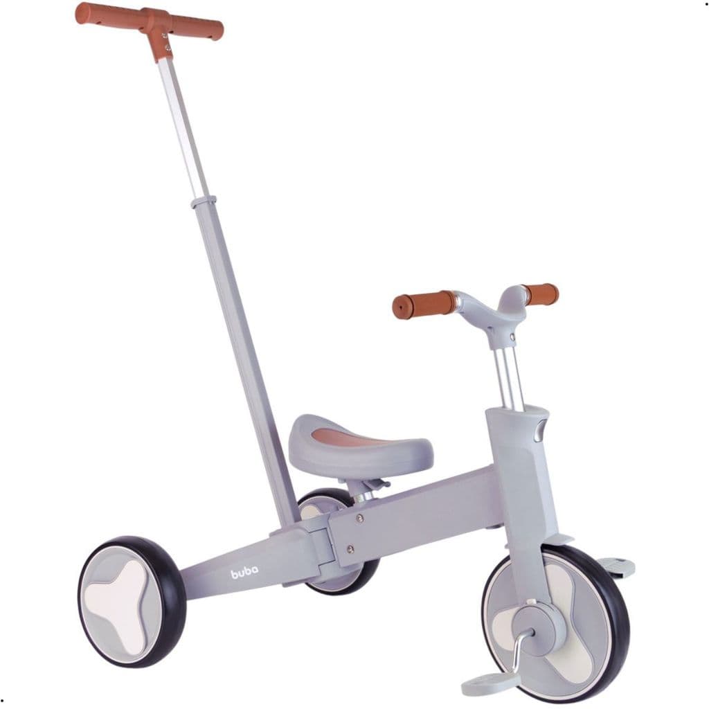Triciclo Infantil Bebe com Empurrador Haste Pedal 5 em 1 Bicicleta de Equilíbrio Multifuncional Buba