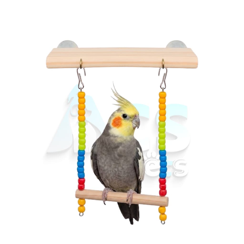 Kit Brinquedo Calopsita - Plataforma e Balanço para Pássaros