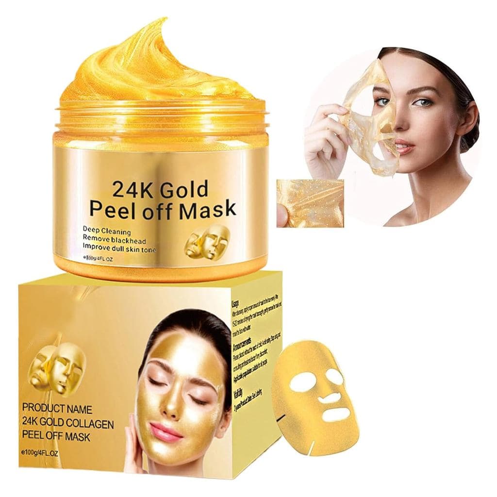 Máscara Removedora de Cravos, Máscara Esfoliante de Ouro 24K, Remove Cravos, Reduz Linhas Finas, Limpa os Poros, Antienv
