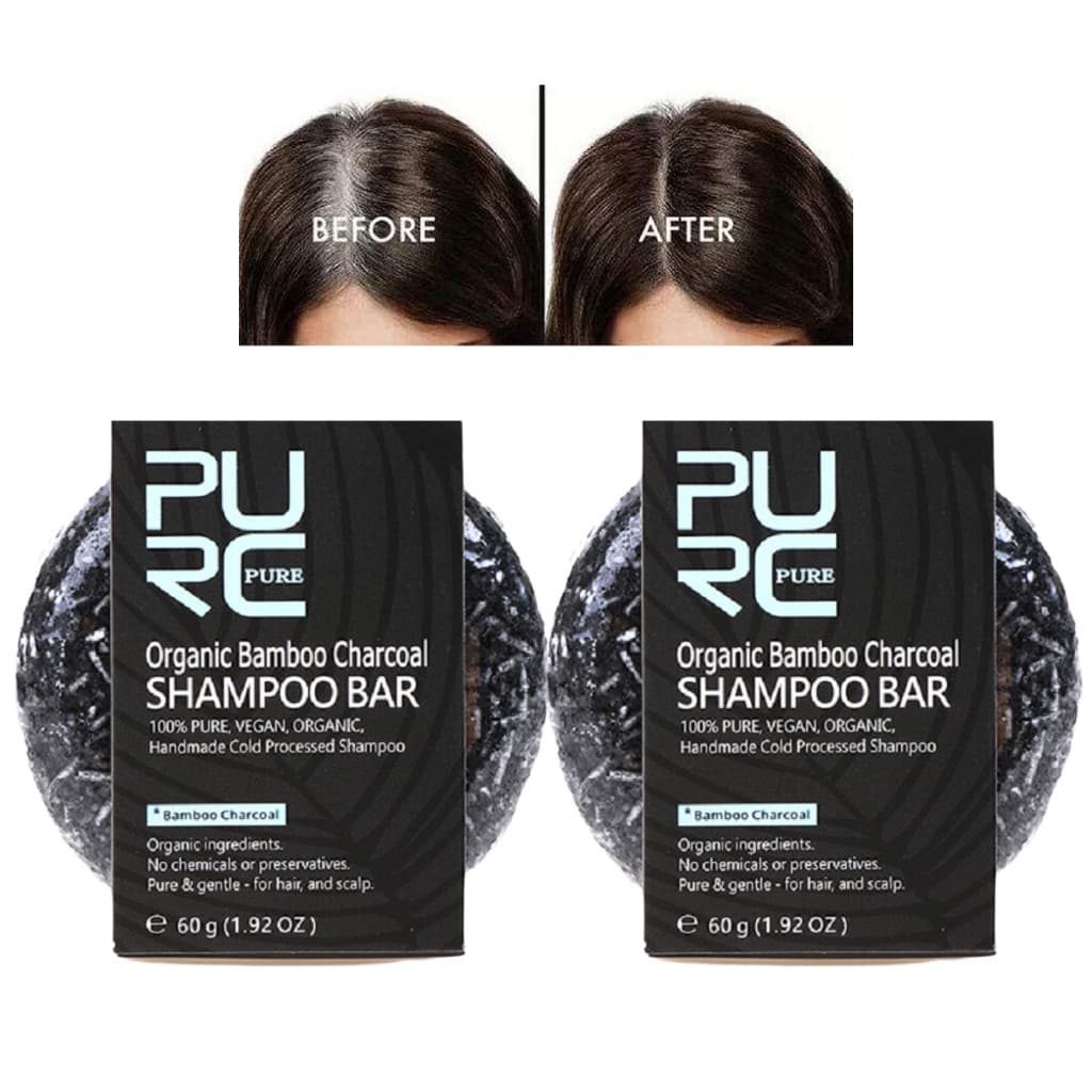 Kity 2 Shampoo Orgânico De Bambu Purc Pure Carvão em Barra 60g