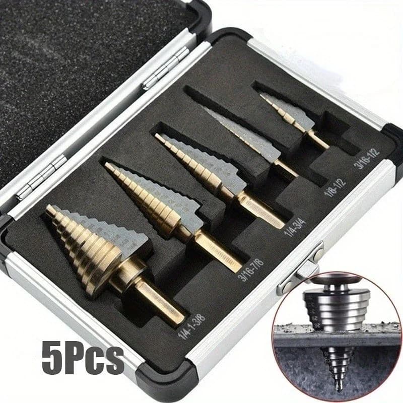 Conjunto De Brocas Escalonadas De Cobalto HSS 4241 , Ferramentas De Perfuração De Metal , 5 Peças De Cone Para Ferro , A