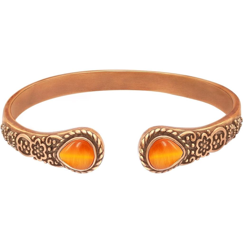 Pulseira de Cobre JEROOT para Mulheres, 99,99% Cobre Sólido Puro, Pulseira Magnética com Turquesa, Ajustável, Joia Elega