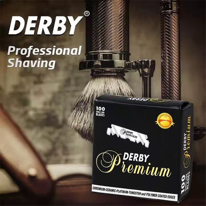 Derby lâmina derby preto ouro Manual aço inoxidável lâmina barbear afiada aparar sobrancelha aparar faca 100 peças pacot