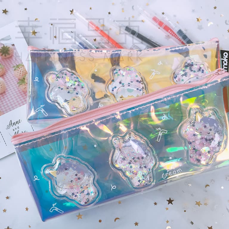 Moko Summer Unicorn Oil Bonito Legal Translúcido Dreamy Big Triangle Pencil Case