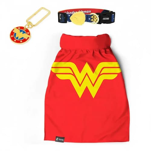 Kit Coleira Mulher Maravilha Com Capa E Pingente Tam M Vermelho Mulher Maravilha M
