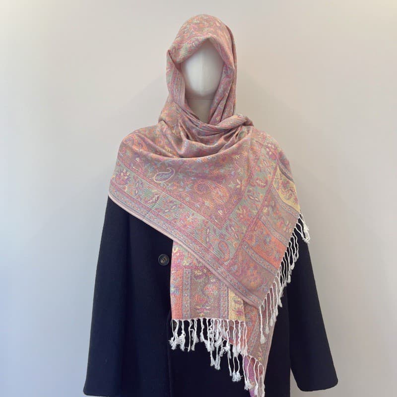 Cachecol, lenço de cabeça, padrão paisley, xale étnico longo de jacquard feminino com franjas, primavera e outono YIXG