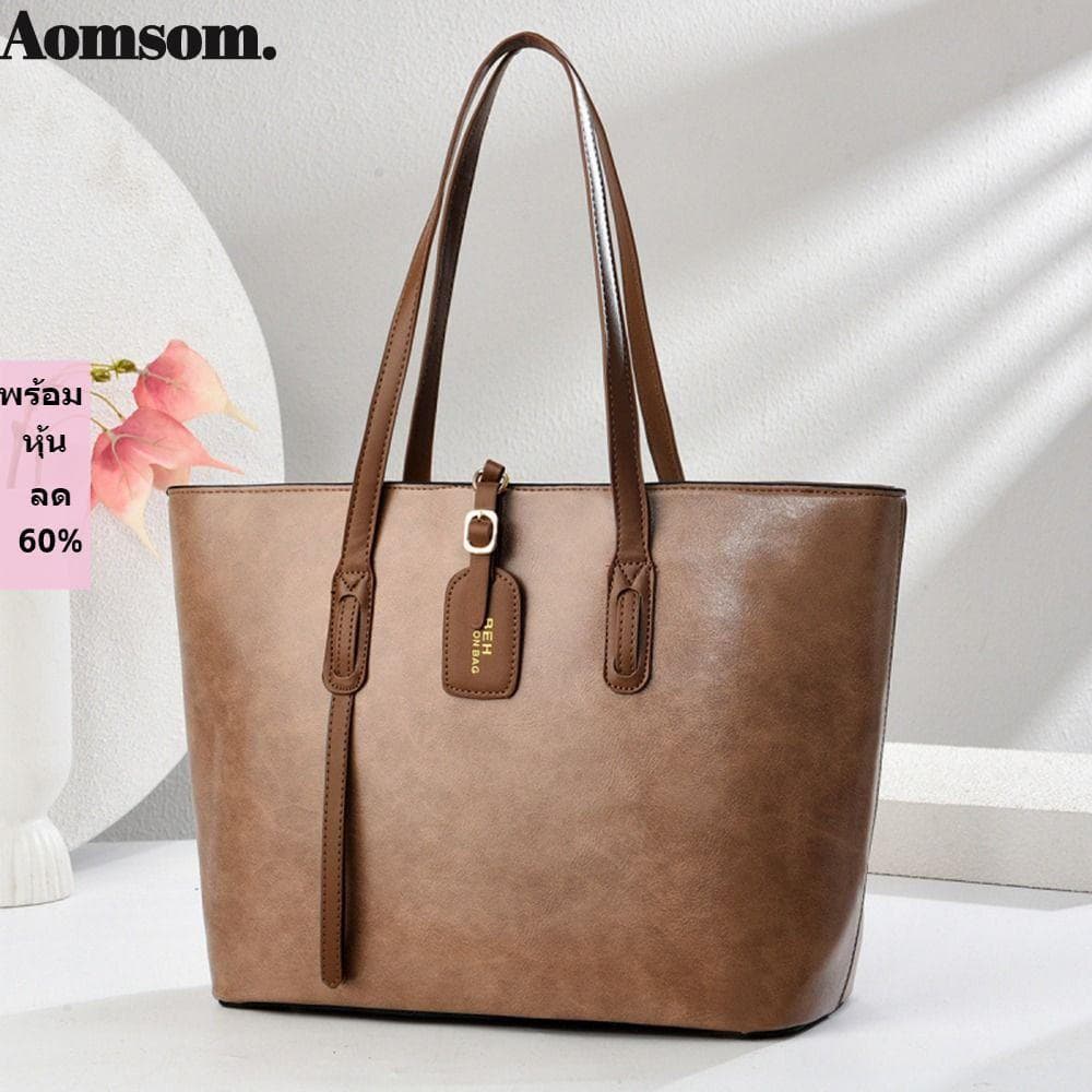 AOMSOM Bolsas Femininas De Couro , De Mão Casuais PU , Bolsa Elegante De Luxo De Grande Capacidade Nas Axilas Para Mulhe
