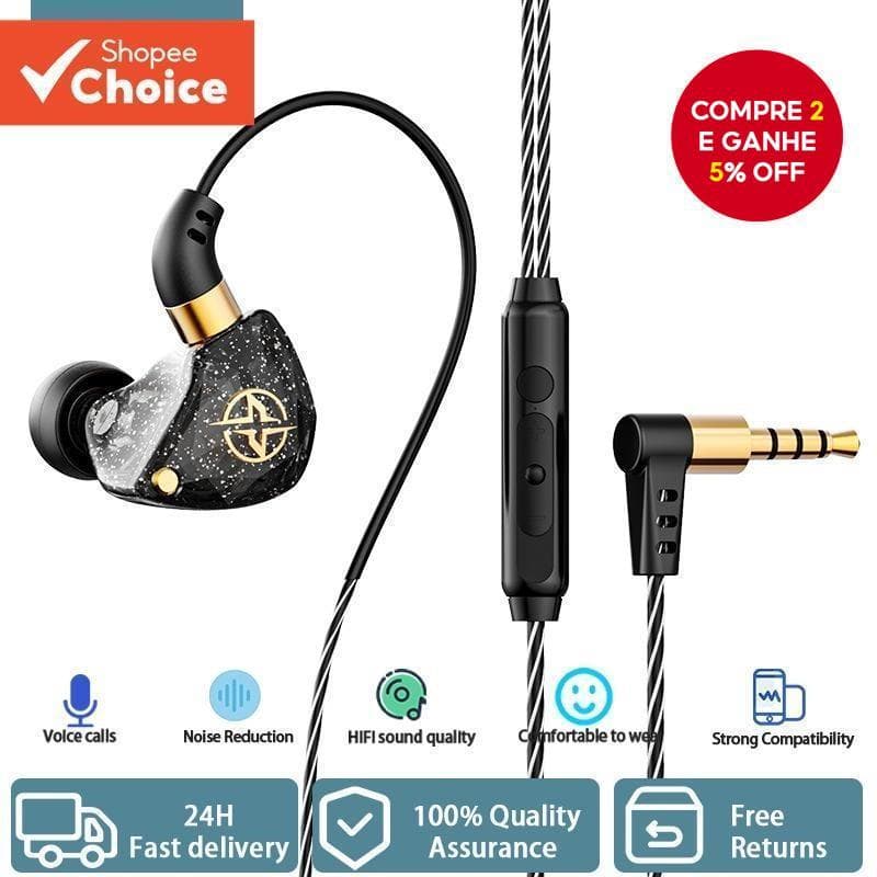 SPRISE Novo X6 Graves Profundos Dinâmicos Fones De Ouvido Com Microfone Estéreo Fio Monitor Fone 3.5mm