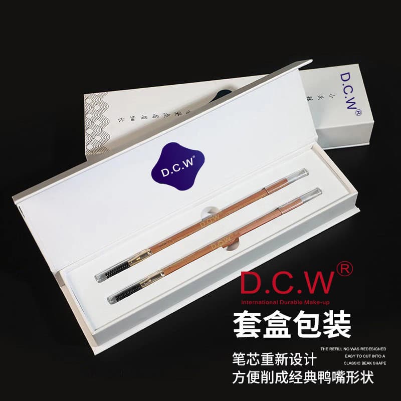 D DCW Lápis de sobrancelha à prova d'água de longa duração, não desbota, feminino, à prova de suor, faca Natural, estilo