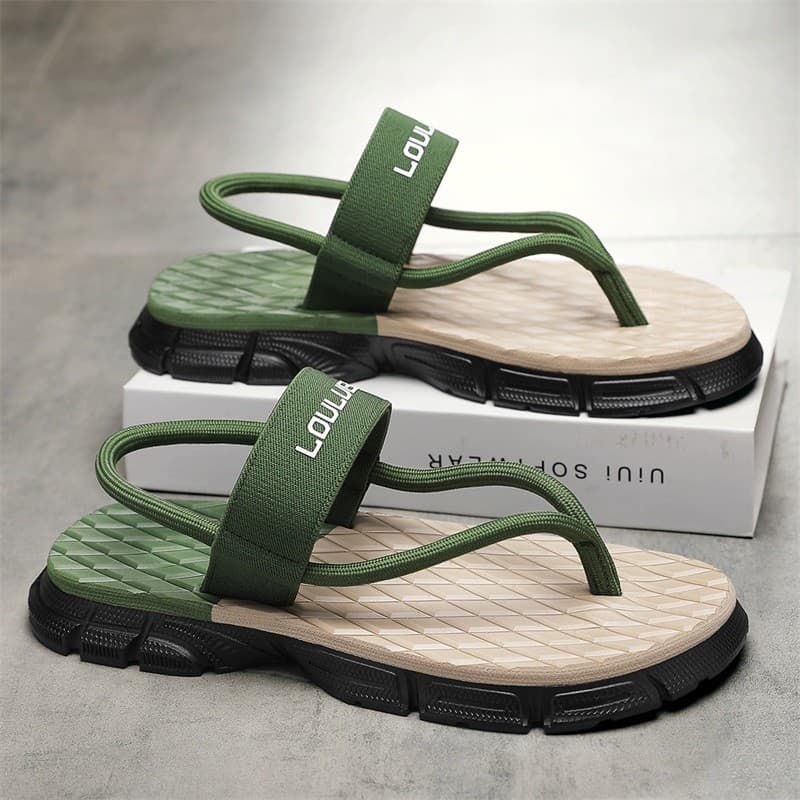 Sandálias masculinas 2026 novo estilo verão antiderrapante sola macia Flip-Flops lazer ao ar livre pesca Wading riacho-U