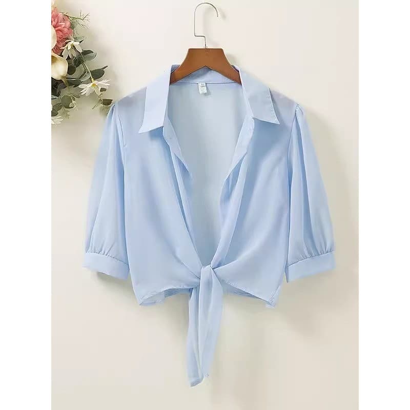 2025 verão Chiffon pequeno xale feminino estilo fino protetor solar Cardigan jaqueta estilo curto camisa saia externa el