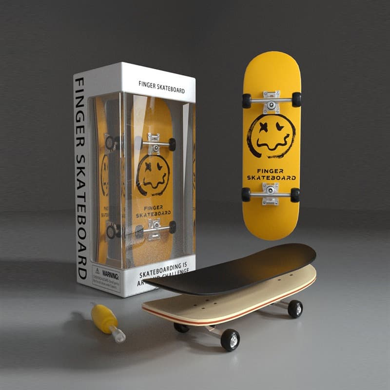 Mini skate de dedo profissional, placa de cinco camadas DIY com conjunto de rodas com rolamentos de liga, skate de brinq