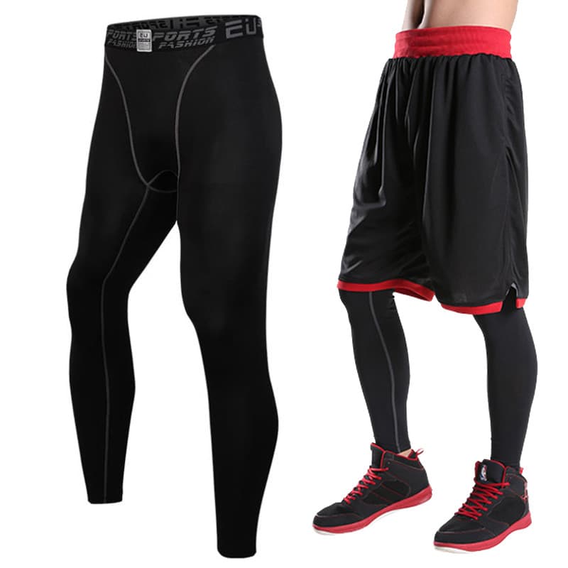 Esportes ao ar livre Shorts apertados basquete quente leve estiramento calças de Fitness Wear correndo calças dos homens