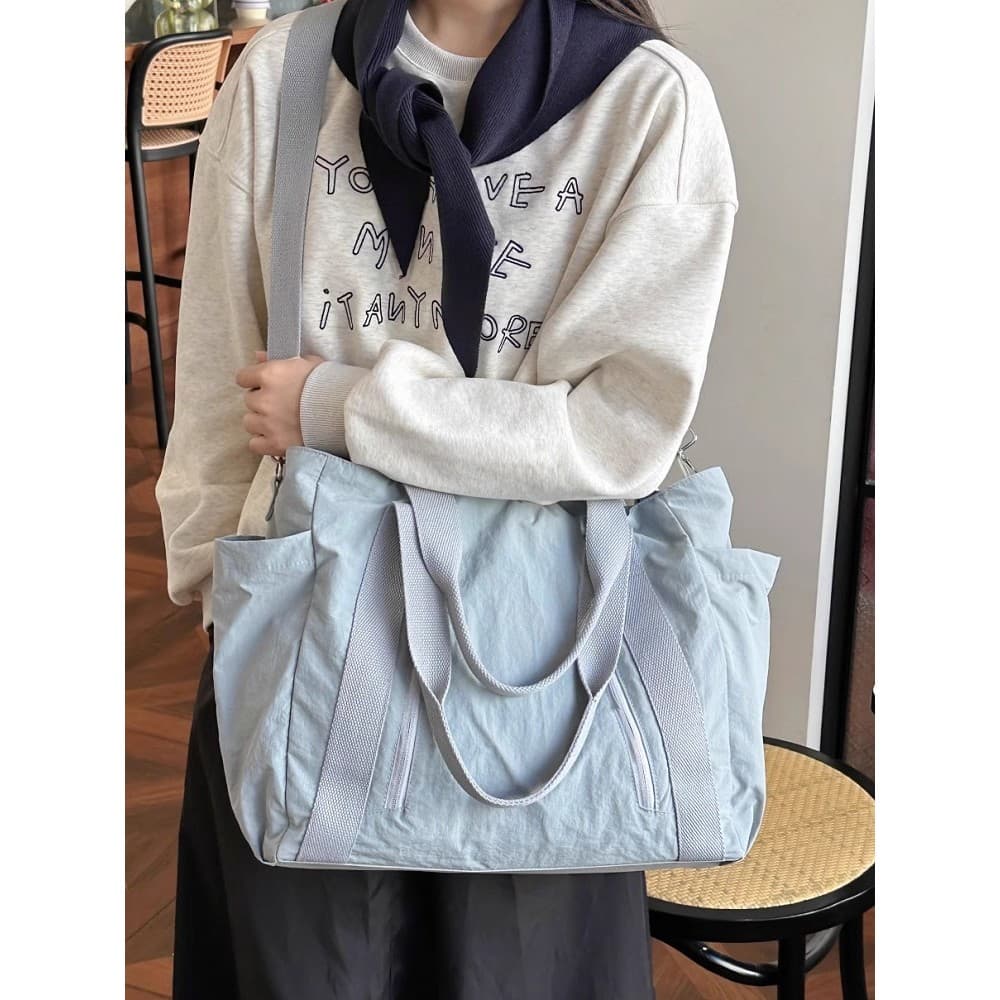 Bolsa mensageiro feminina de grande capacidade leve bolsa de viagem estilo feminino estilo coreano bolsa de viagem de cu