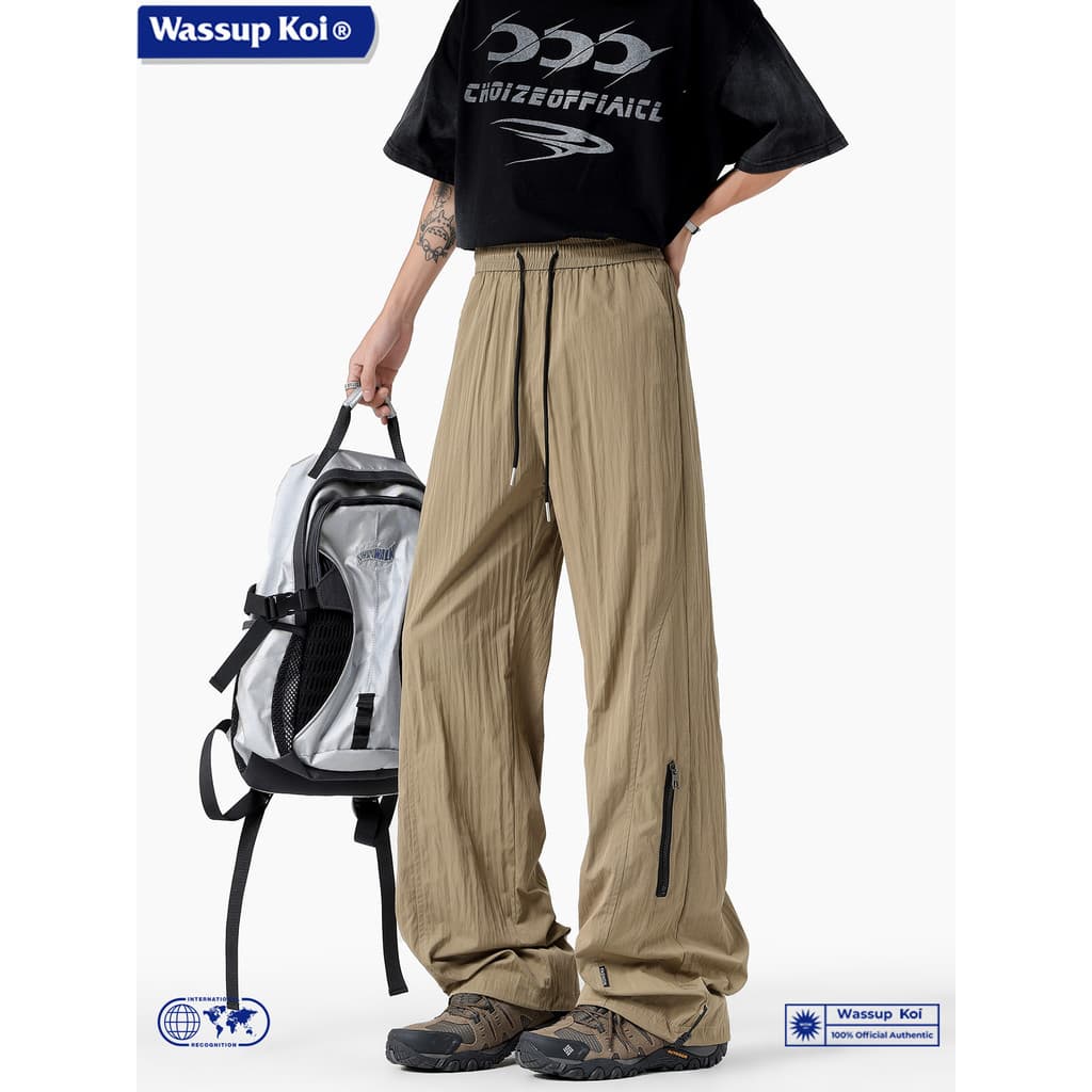 WASSUP KOI Joint Zipper Decoração Calças de Seda Gelo Verão Fino Americano Ao Ar Livre Jaqueta de Ciclismo de Secagem Rá