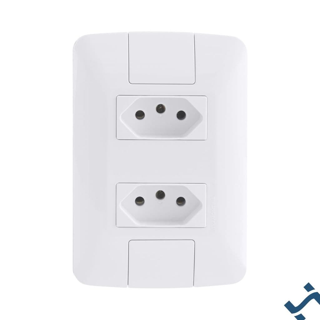 Kit com 15 Conjuntos 4×2 com 2 Tomadas 2P+T 20 A 250 V Tramontina Aria Branco