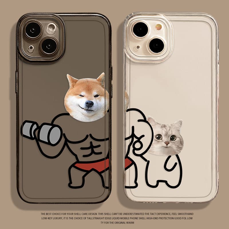 Linha cão gato adequado para iphone14 Apple 15promax casal caso de telefone 13 diversão 12mini engraçado 11 masculino 16