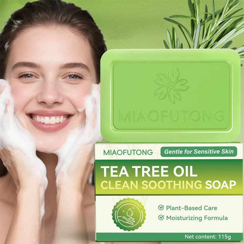 Sabonete de Óleo de Tea Tree, Sabonete Facial para Controle de Oleosidade, Sabonete Artesanal de Limpeza, Sabonete de Ól