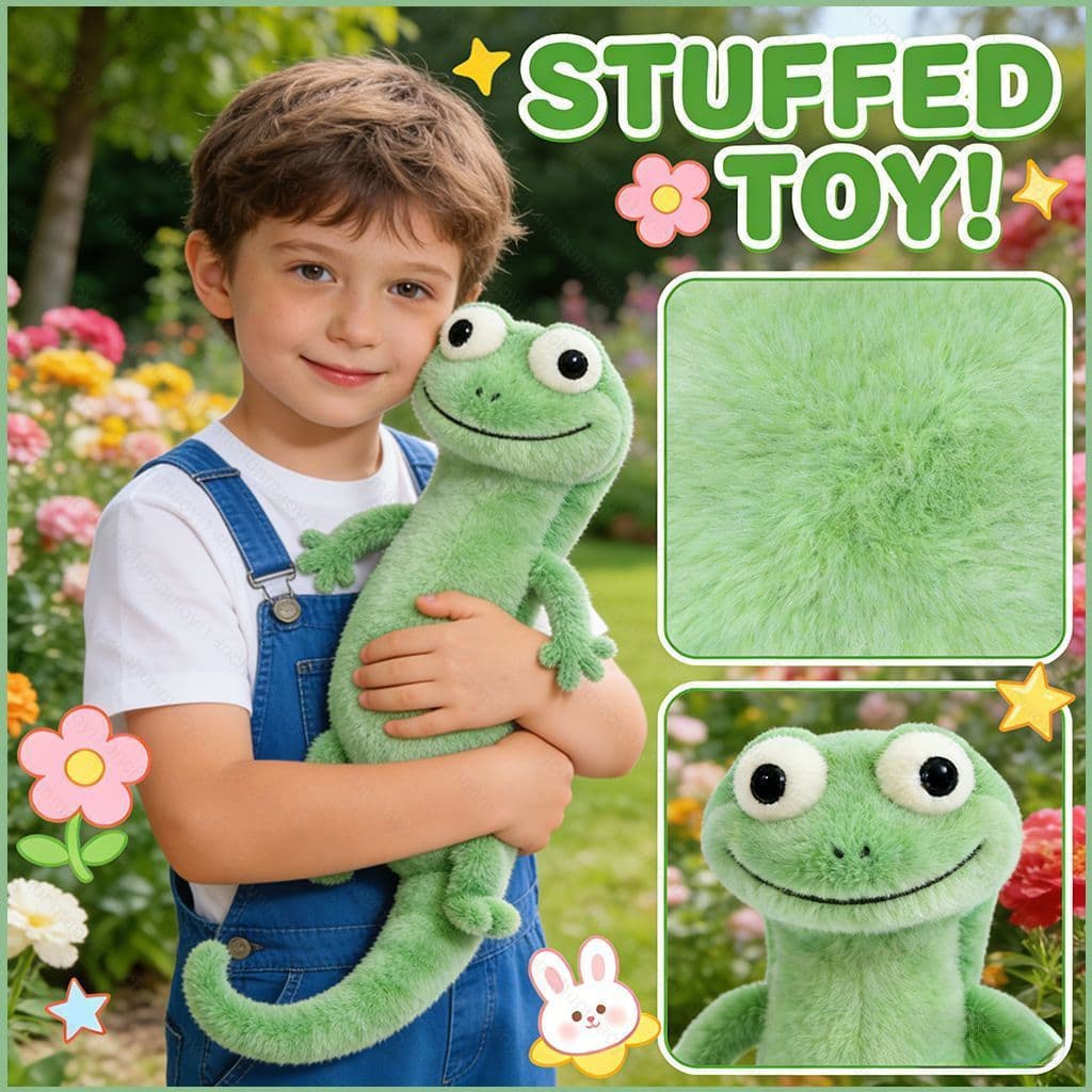 Hopes Boneco de Pelúcia Tom Lagarto Verde Imitação 25cm com Chaveiro de 12cm