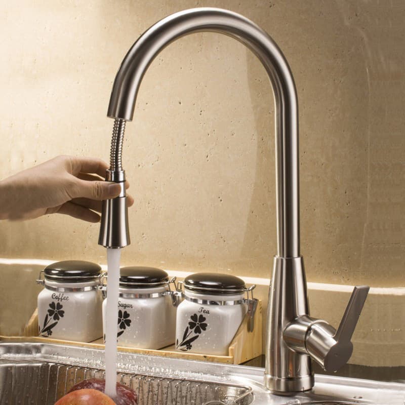 Torneira extraível de cozinha alemã, torneira Universal de cobre para pia de cozinha Universal