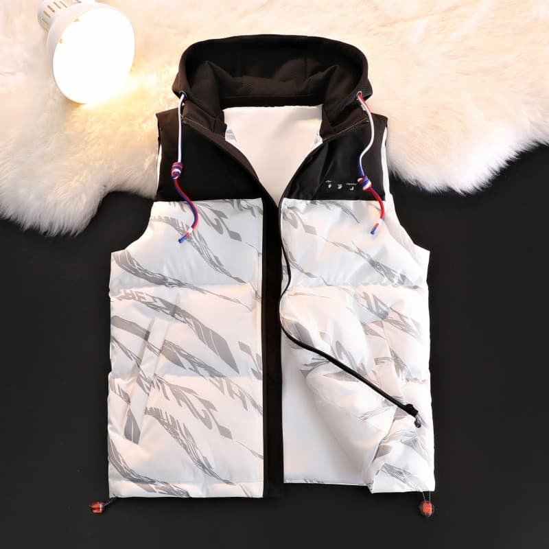 Colete masculino outono inverno versão coreana na moda bonito grosso para baixo colete de algodão exterior wear colete r