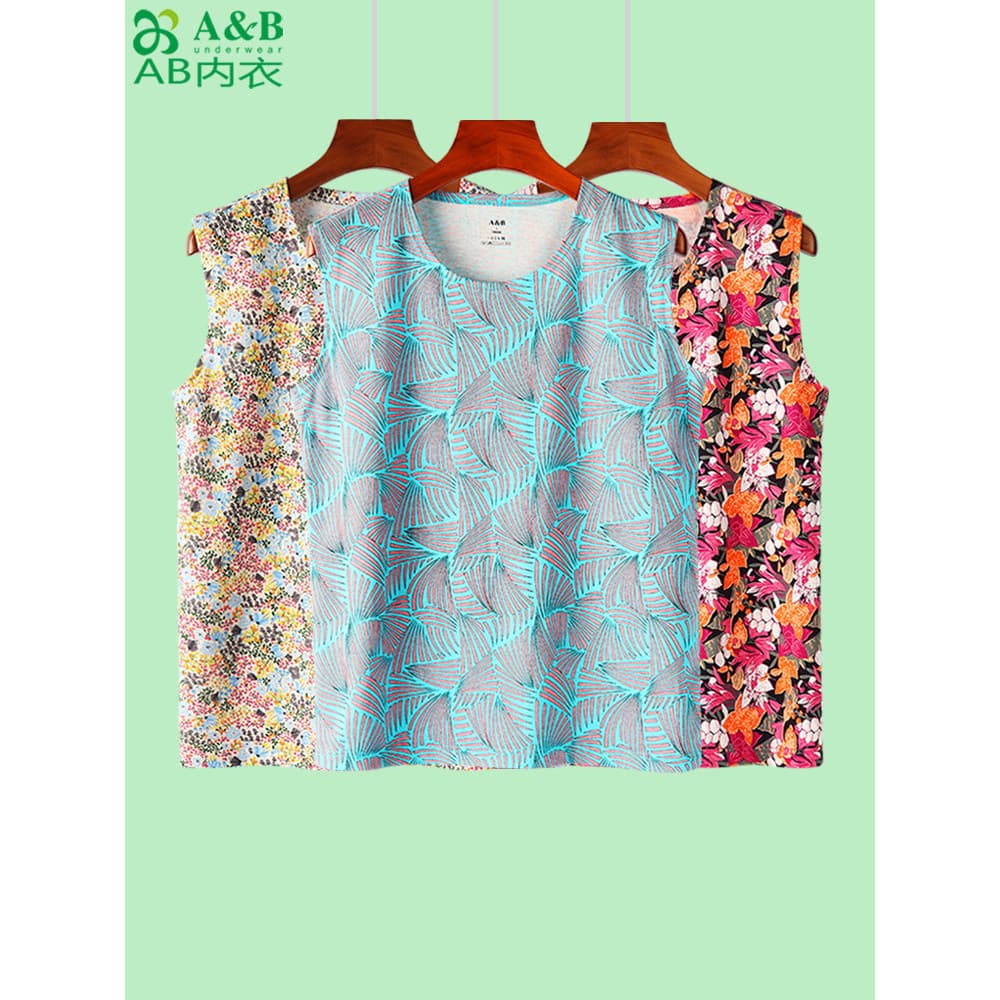 AB roupa interior colete de algodão puro senhoras de meia-idade idosos verão estilo fino pode usar exterior sem mangas o