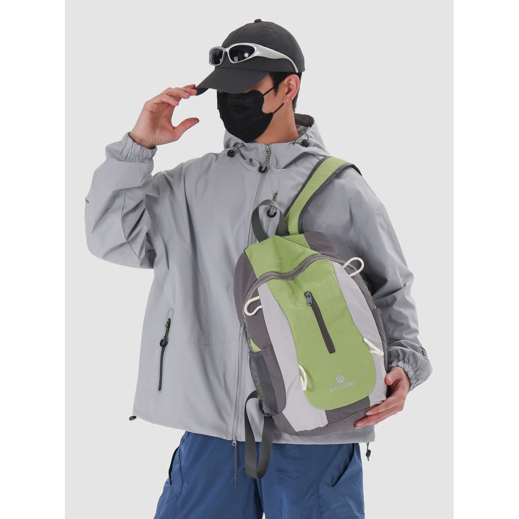 Leve ao ar livre contraste cor costura mochila das mulheres dos homens leve grande capacidade náilon repelente de água m