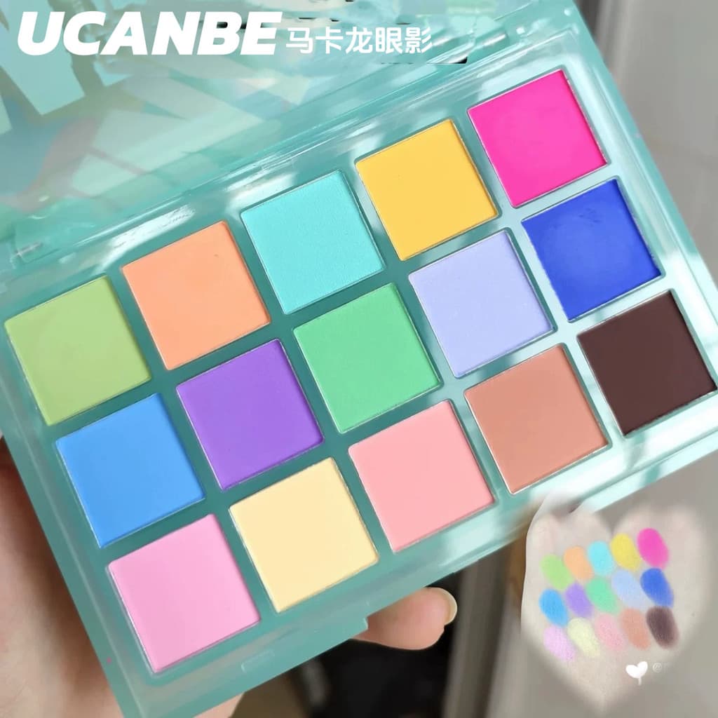 Gama completa de sombras UCANBE 15 cores!Macaron Sombra Perolada Fosca Dopamina Baixa Saturação Venda Quente Transfronte