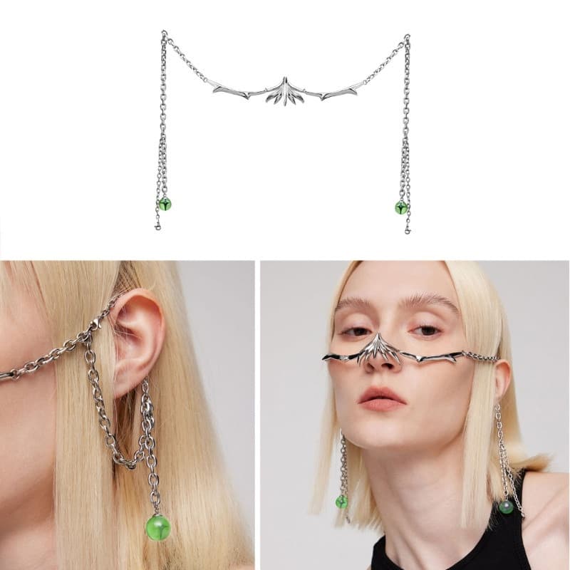 FL Fringe Face Ornament Stage Máscara De Cyborgs Atraente