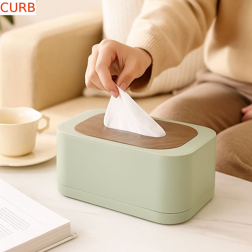 Caixa De Tecido CURB , Suporte De Guardanapo De Plástico De Cobertura Papel Higiênico Removível Com Mecanismo De Mola À