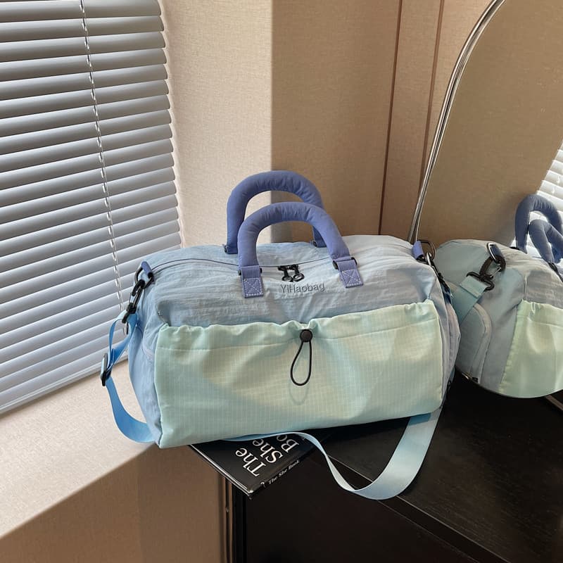 Moda portátil saco de viagem feminino armazenamento leve grande capacidade natação esportes Fitness viagem de curta dist