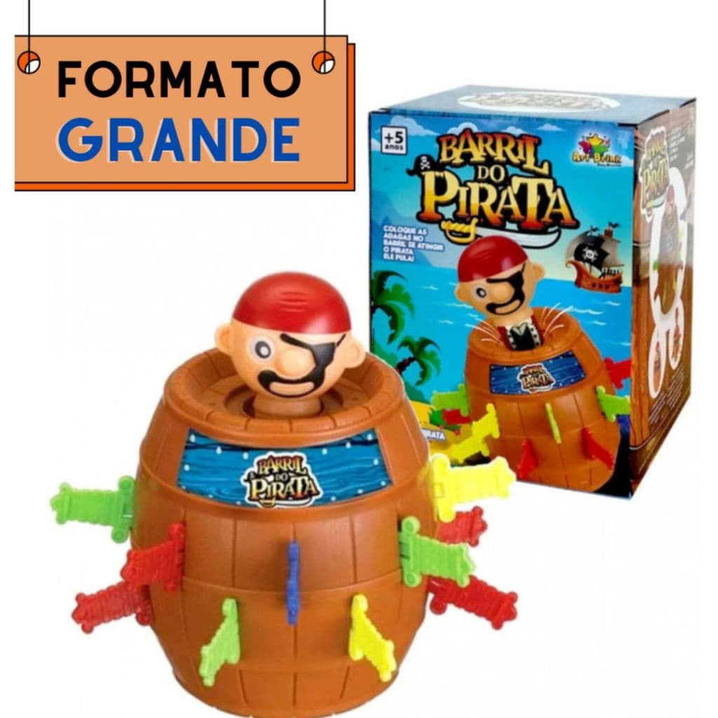 Jogo Infantil Espeta Pula Pirata Barril Grande