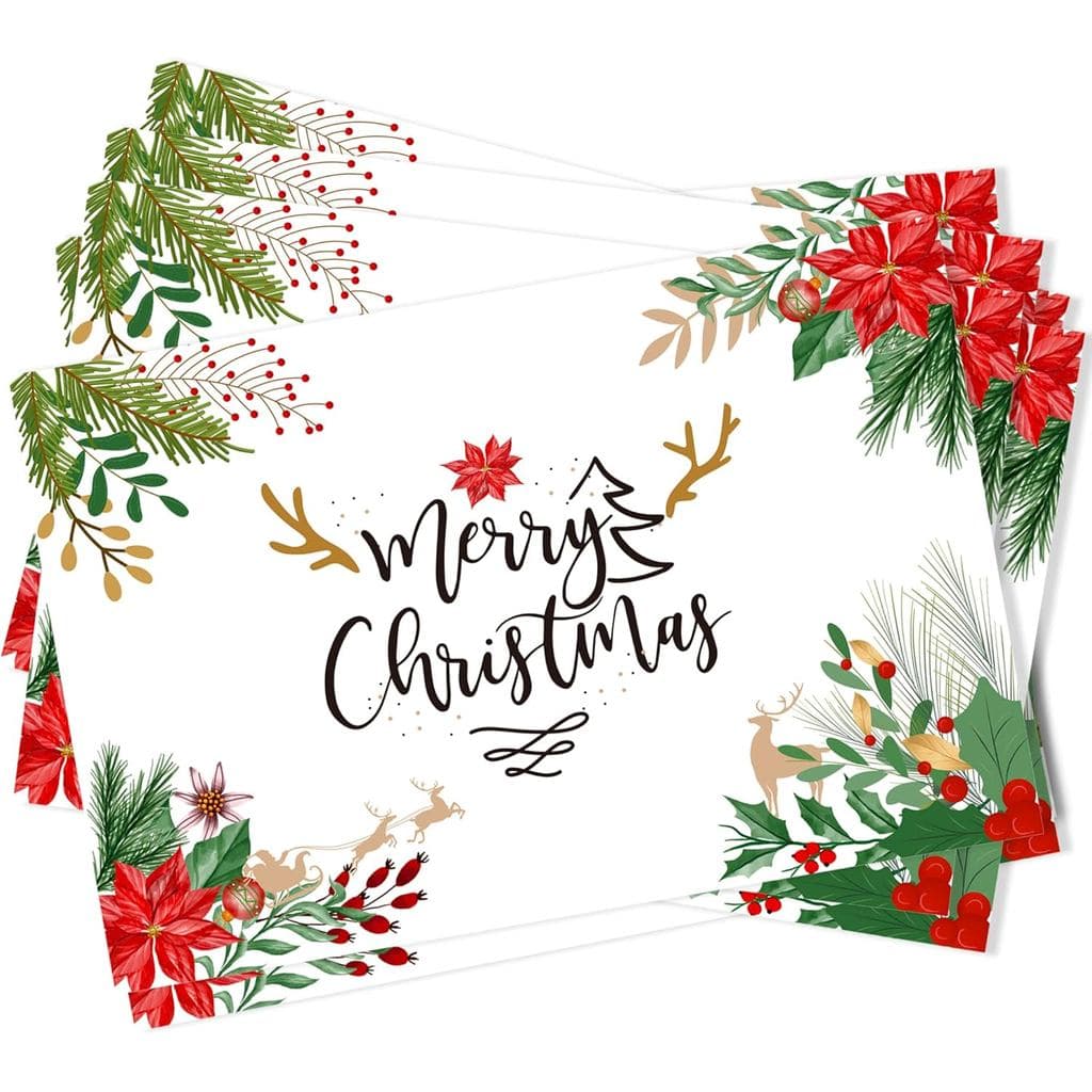 Christmas Disposable Paper Placemats 36pcs Winter Placemats for Kids Painting Coloring Family Dining Table Mats Xmas Hol