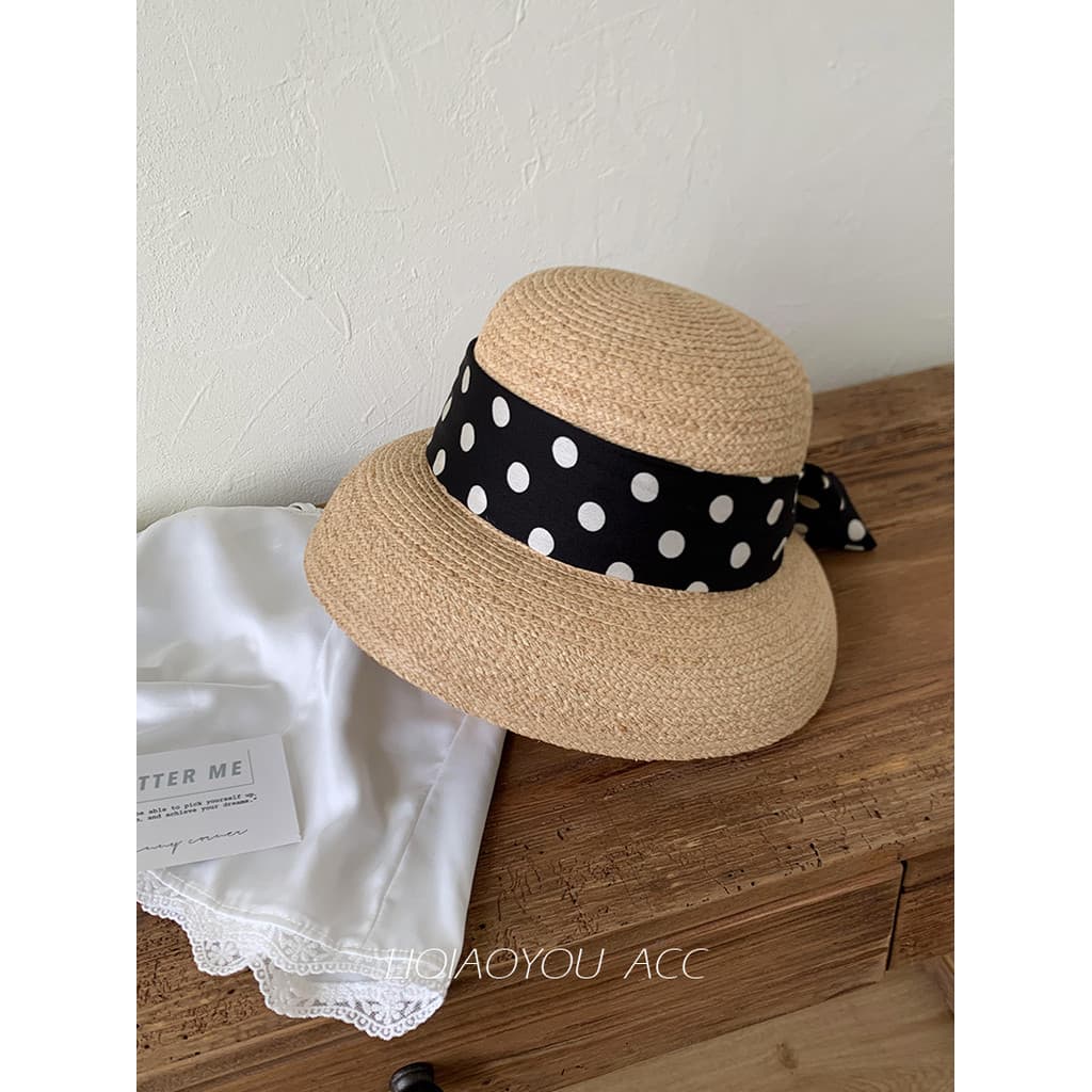 {Slow-Tuning Paris} Chapéu de sol francês elegante arco ráfia feminino férias à beira-mar Premium guarda-sol chapéu de p
