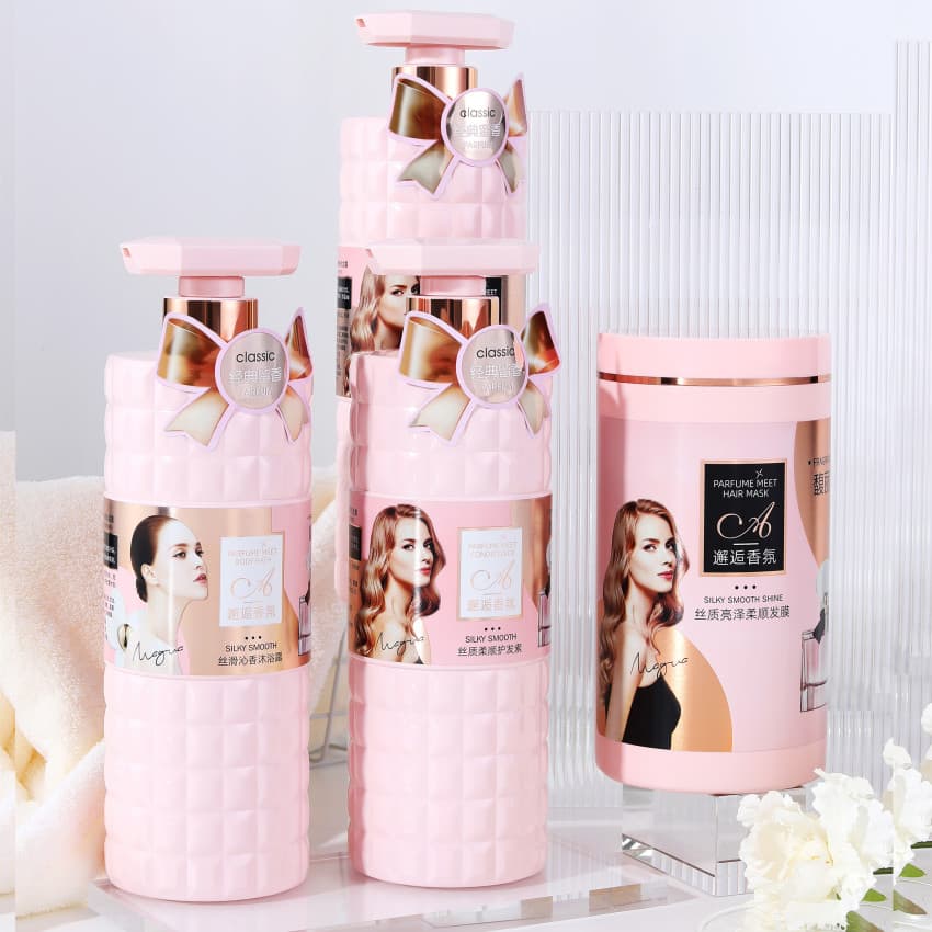 Fuli Encontro Fragrância Shampoo Gel de Banho Condicionador Máscara de Cabelo Sedoso Suave Lavagem Capa Protetora Fragrâ