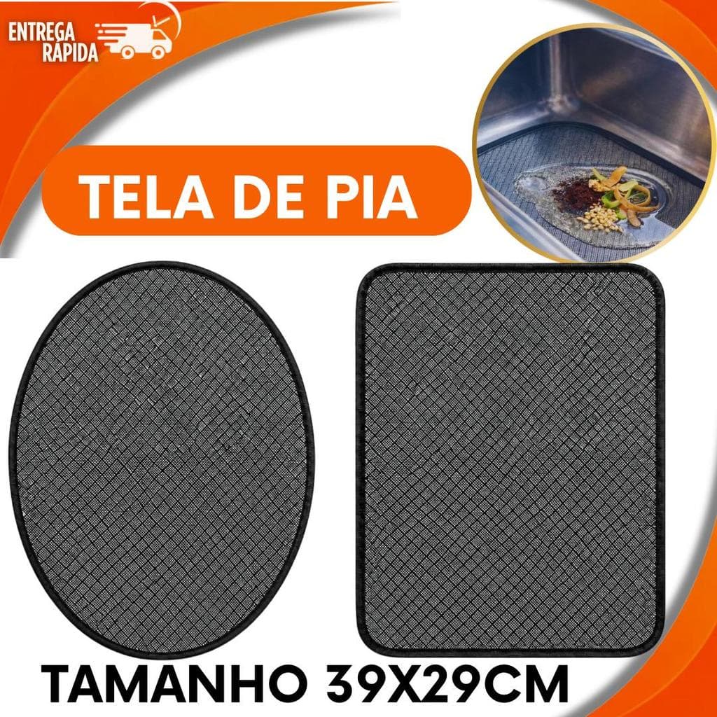Tela Para Pia Estilo Peneira Lavatório Tela de Pia Multiuso Para Pia Inox Evita Entupimento