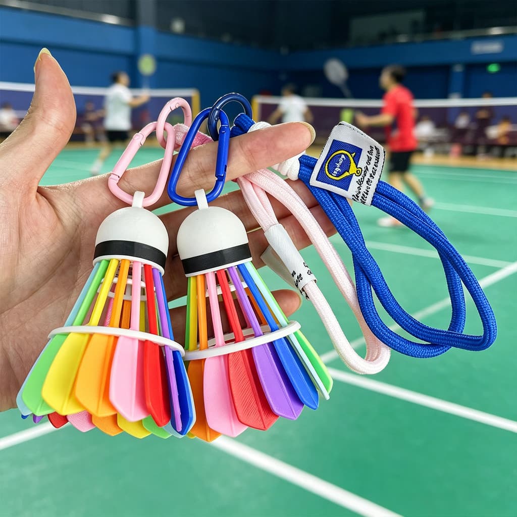 Badminton pingente chaveiro saco dos desenhos animados mochila pingente esportes periférico casal meninos bola amigos pr