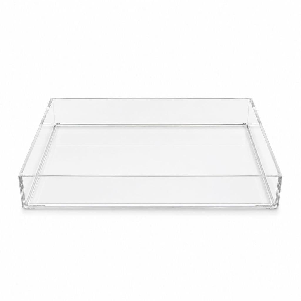 Bandeja em Acrílico Transparente 30x20 Sem Alça para Servir Café Doces Bebidas Organizadora Multiuso