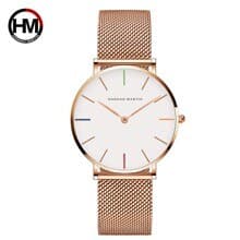 Hannah Martin Relógio Minimalista Feminino Japão Seiko Movimento De Pulso Casual À Prova D'água