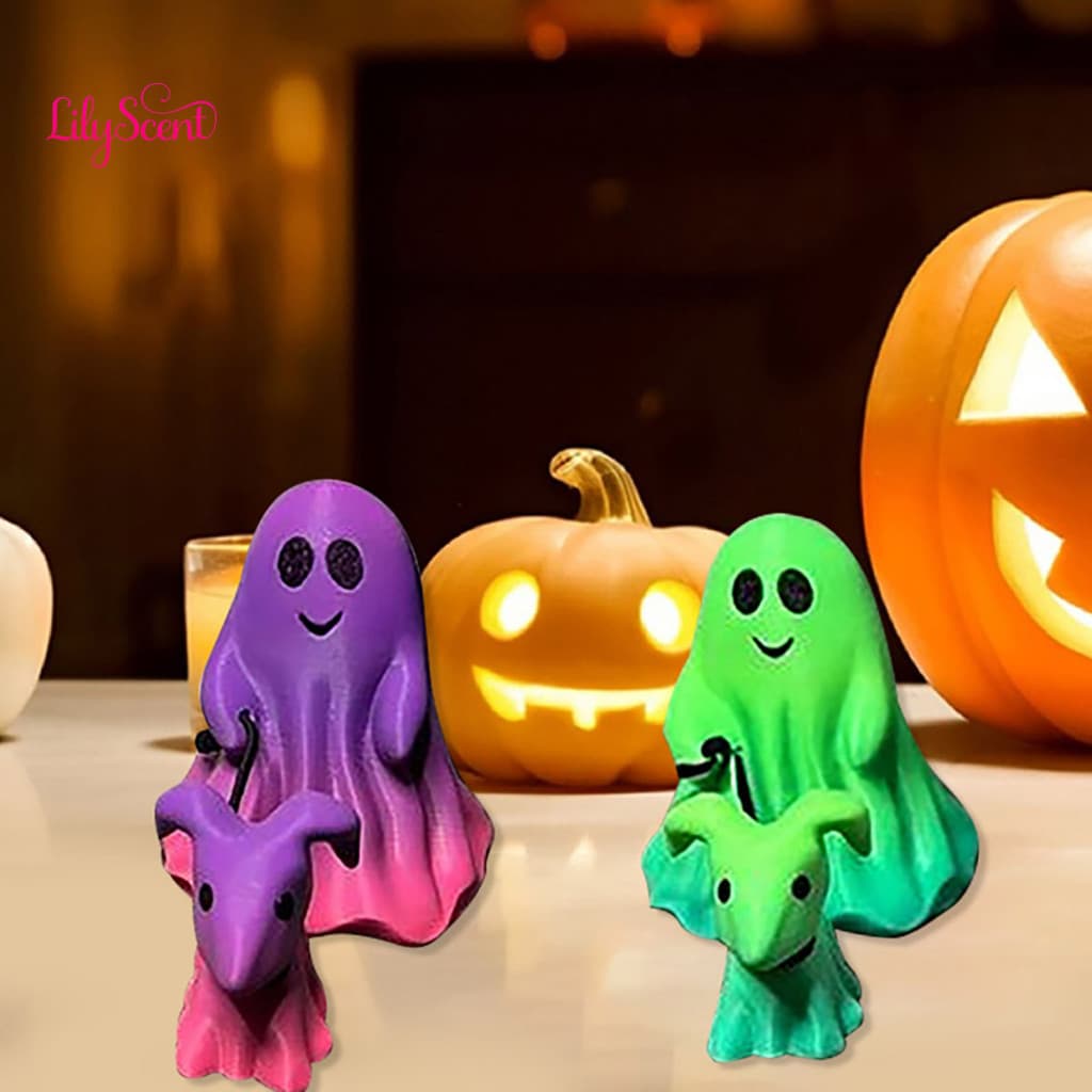 Halloween Ghost Dog Figurine Creepy Puppy Statue Spooky for Home and Garden Decor Perfect for Southeast Asian Buyers