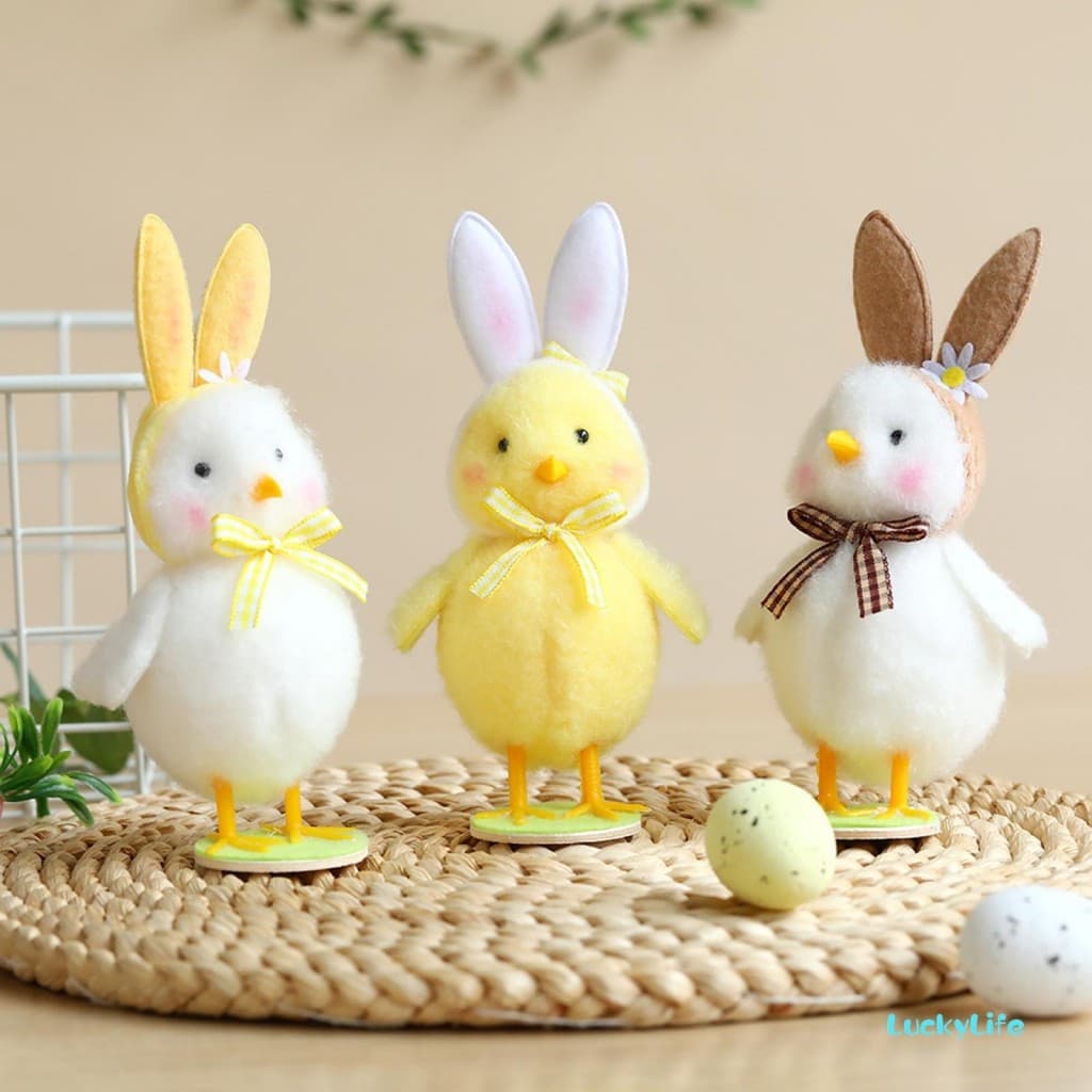 Páscoa Pelúcia Pintinhos Decoração Coelho Orelha Design Pintainho Brinquedo De Para Desktop Casa Do Feriado