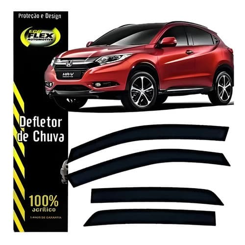 Calha Chuva Acrilica Fumê Hr-v 2015 A 2021 4 Portas