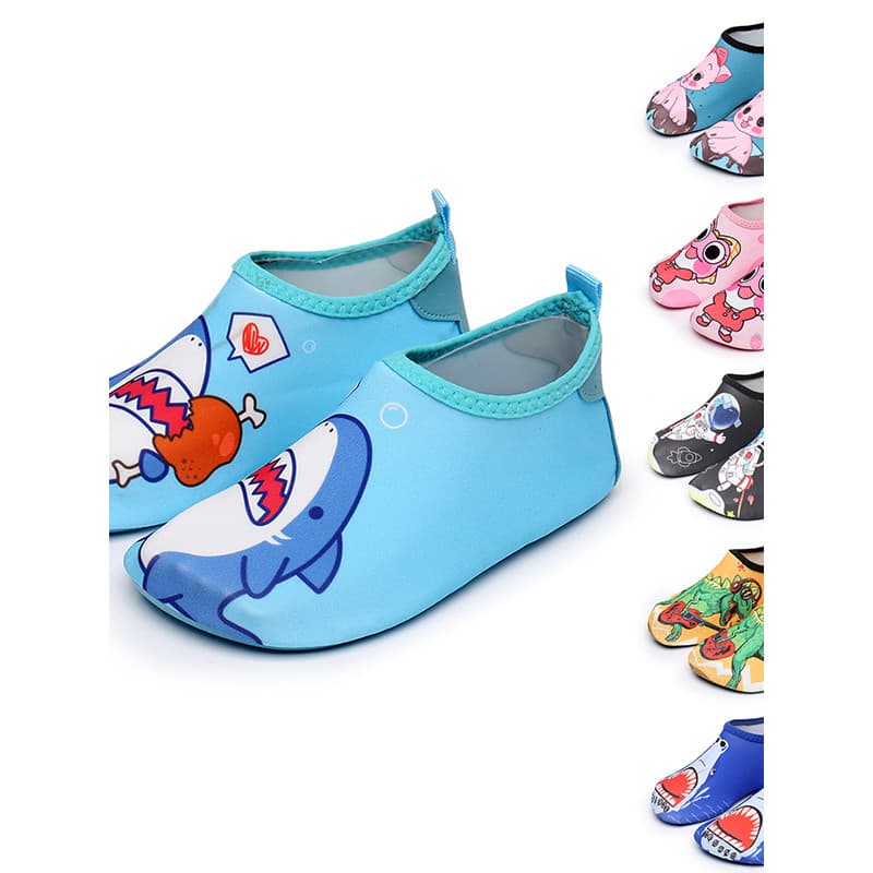 Sapatos de praia à beira-mar sapatos de natação sola macia mergulho crianças vadear mergulho antiderrapante anti-corte e