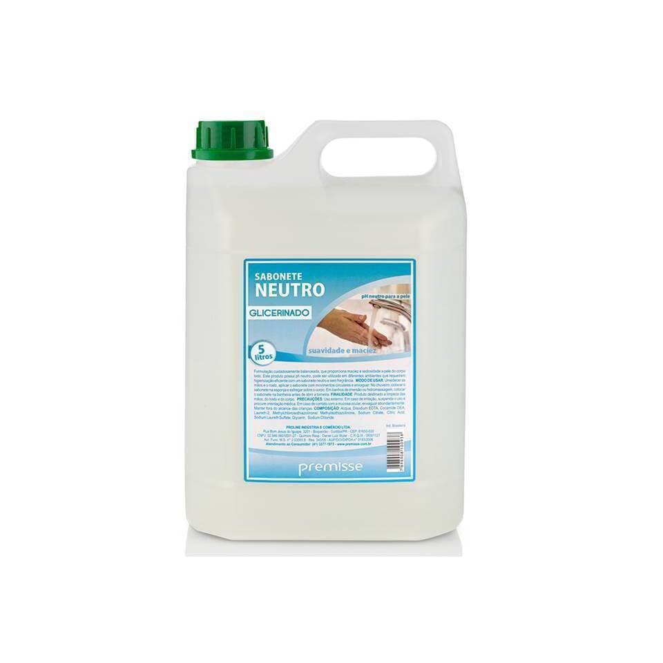 Sabonete Liquido Glicerinado Neutro Premisse 5LT Galão Desenvolvido para Peles Delicadas SB
