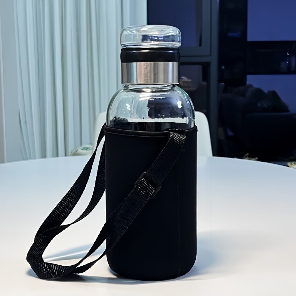 ((Suporte de copo grátis) Copo de água de vidro de grande capacidade e alto valor para fazer chá masculino copo portátil